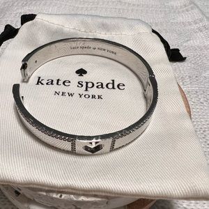 Kate Spade Silver hinged Bracelet with diamond a